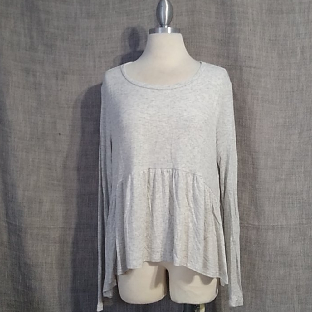 Mel Rose Gray Long Sleeve Top Size XL